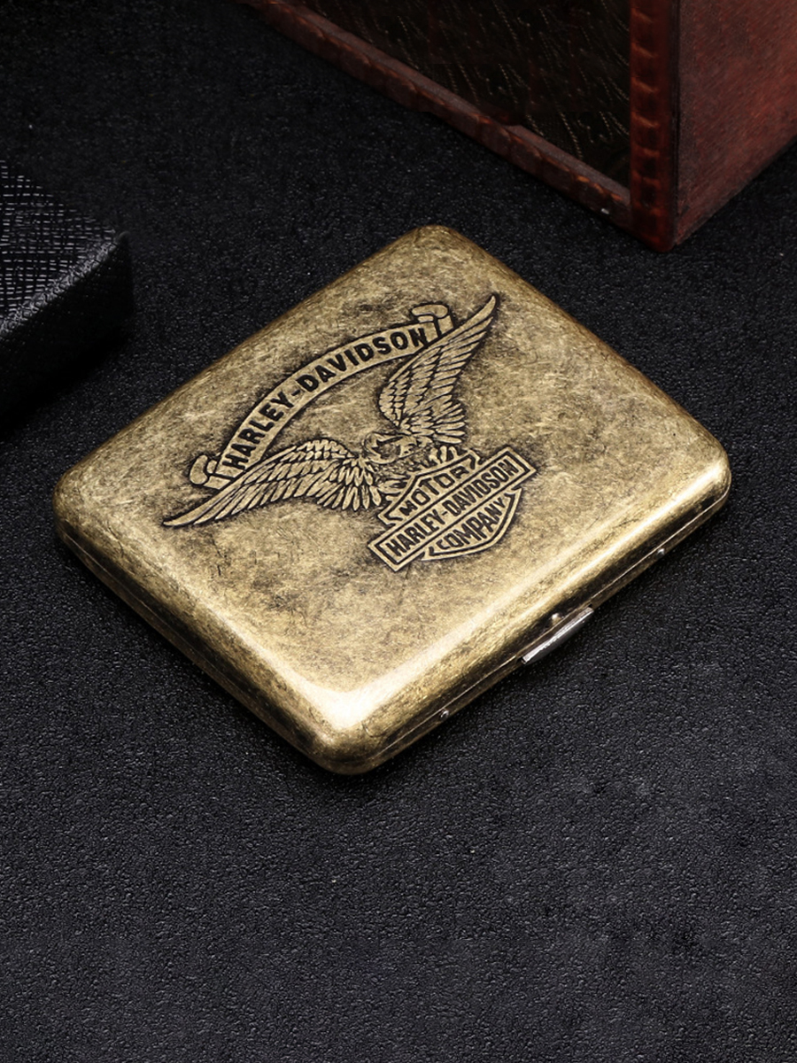 harley cigarette case Men's Cigarette Joint Metal Holder Case (Holds 20 pieces)