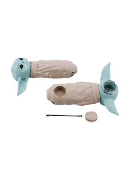 2-Pack Colorful Silicone Portable Pocket Pipe With Metal Bowl & Cap - Random Colors