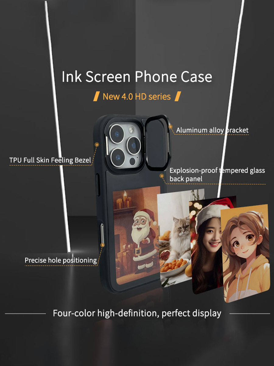 E-Ink Screen Phone Case for iPhone 15, 15 PRO, 15 PRO MAX