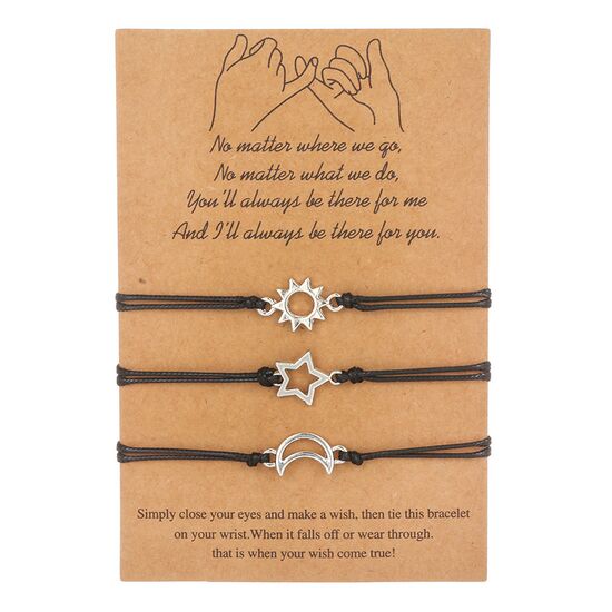 Star and moon friendship bracelet deals