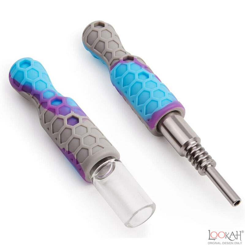 Portable Straight Glass Tube Nectar Collector with Titanium Nail