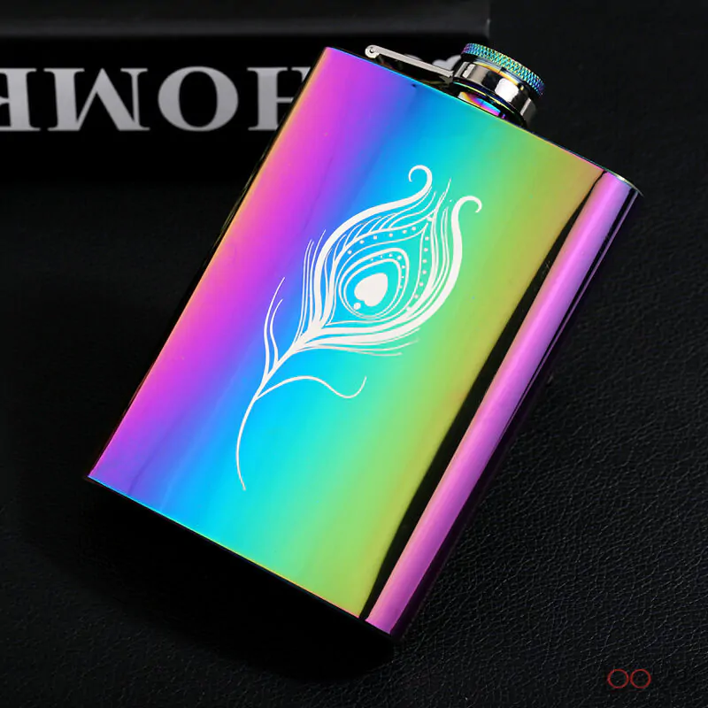Rainbow Dance Art Em1 Flask 8oz Stainless Steel Hip Drinking Whiskey Rainbow Dance Art Em1 Flask 8oz Stainless Steel Hip Drinking Whiskey
