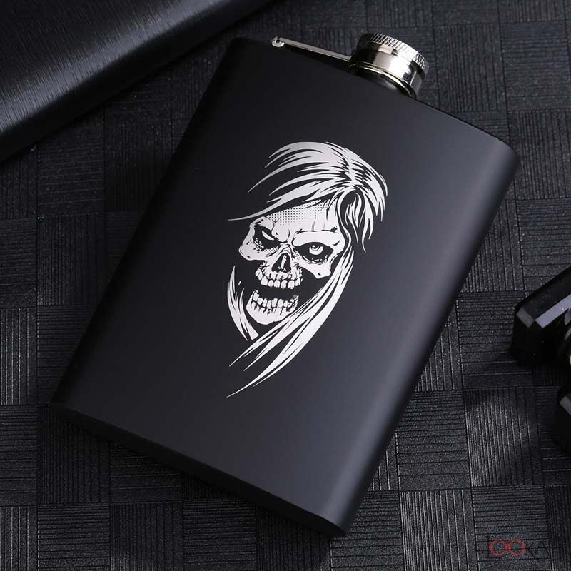 Skeleton with Leafs 6 oz Hip Flask