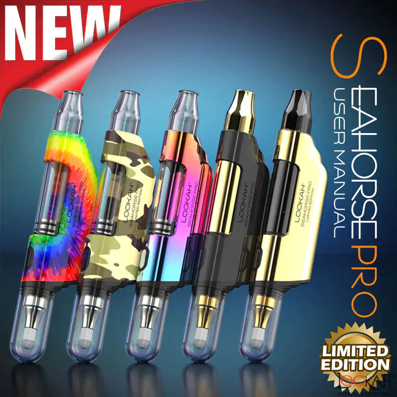 Lookah Seahorse Pro 650mAh Preheat Variable Voltage 2 In 1 Dipstick Dabber  Nectar Collector