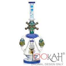 14 To 19 MM Dual Use Male Dry Herb Bowl With Built In Star Shaped Glass  Screen - Blue -SmokeDay