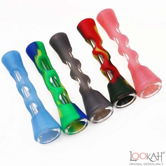 Silicone Glass Chillum Pipe LOOKAH